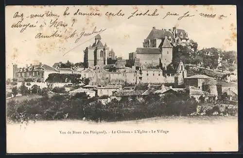 AK Biron, Le Château, L`Église, Le Village en Périgord