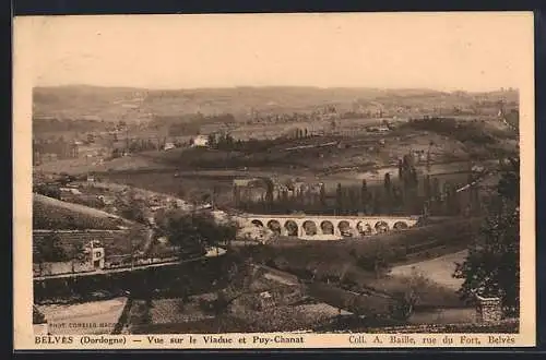 AK Belvès, Vue sur le Viaduc et Puy-Charat