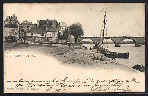 AK Bergerac, Le Port et pont sur la Dordogne