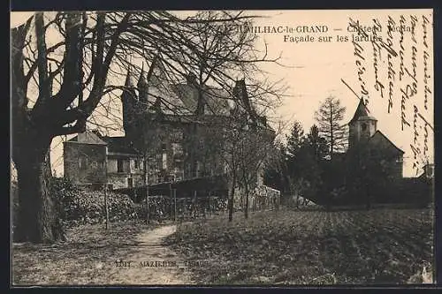 AK Jumilhac-le-Grand, Château médiéval facade sur les jardins