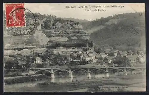 AK Les Eyzies, Station Préhistorique et Les Grands Rochers