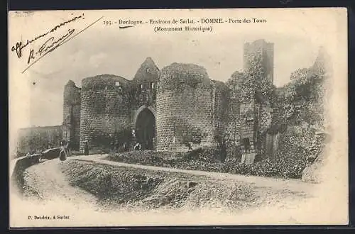 AK Domme, Porte des Tours, Monument Historique