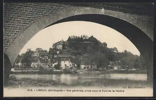 AK Limeuil, Vue générale prise sous le Pont de la Vézère