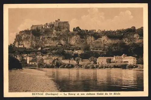 AK Beynac, Le Bourg et son château féodal du 14e siècle