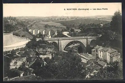 AK Nontron, Les deux Ponts et vue panoramique sur la vallée