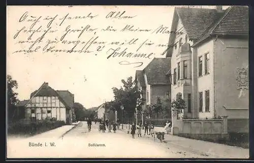 AK Bünde i. W., Villen an der Strasse Bolldamm