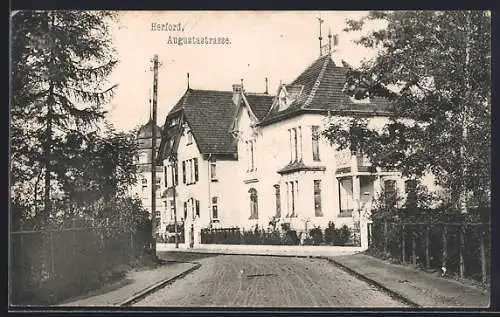 AK Herford, Wohnhäuser in der Augustastrasse