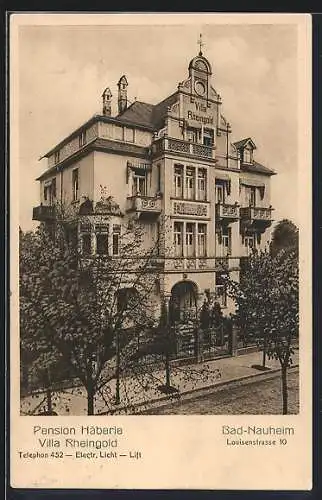 AK Bad-Nauheim, Pension Häberie, Villa Rheingold, Louisenstrasse 10