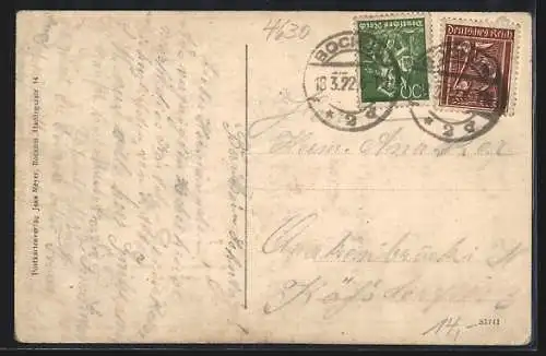 AK Bochum, Restaurant zur Krone, Bes. Wilhelm Günnewig, Brückstrasse 25