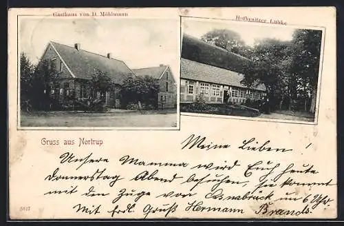 AK Nortrup, Gasthaus v. D. Möhlmann, Hofbesitzer Lübke