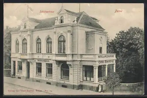 AK Peine, Hotel und Gasthof Schützenhaus von Otto Beddig