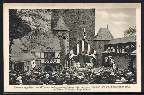 AK Altena, Einweihungsfeier d. Altenaer Kriegswahrzeichens De eyserne Töeger 26. Sep. 1915