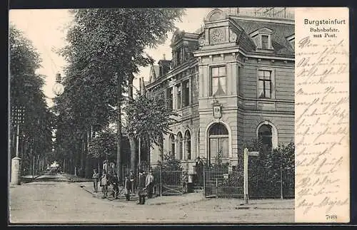 AK Burgsteinfurt, Blick in die Bahnhofstrasse mit Post