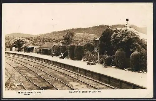 AK Evelin /Vic., Railway Station