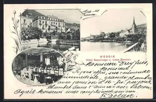 AK Weggis, Hotel Beaurivage und Löwe-Pension