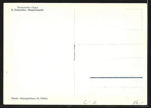 AK Niederteufen /App., E. Schneider, Magnetopath, Geschäft