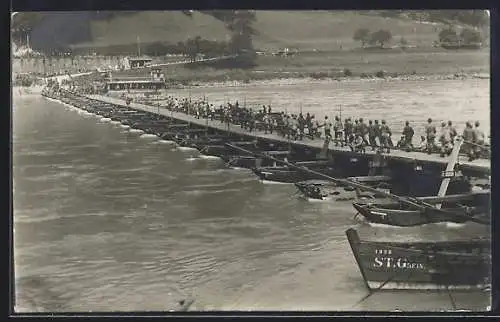 Foto-AK Grein /Donau, Manöver der Brigade Oberösterreich Nr. 4, 1929