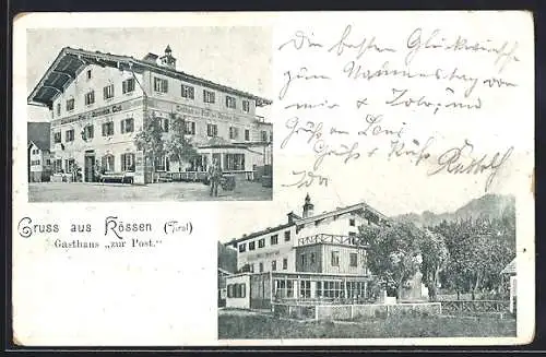 AK Kössen /Tirol, Gasthaus zur Post v. Dominikus Cogl