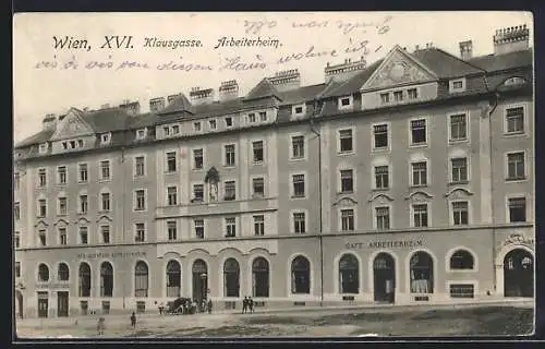 AK Wien, Arbeiterheim mit Café in der Klausgasse