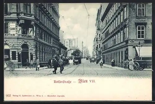 AK Wien, Gasthaus Franz Höfling an der Kaiserstrasse Ecke Mariahilfer Strasse