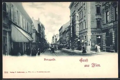 AK Wien, Burggasse mit Strassenbahn