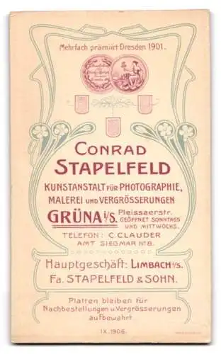 Fotografie Conrad Stapelfeld, Grüna /S., Pleissaerstrasse, Porträt eines jungen Mannes