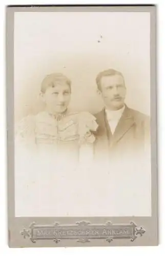 Fotografie Max Kretzschmer, Anklam, Peenedamm, Portrait eines Paares