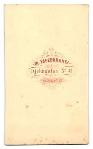 Fotografie M. Fagerkrantz, Malmö, Djekngatan Nr. 32, Porträt einer Frau