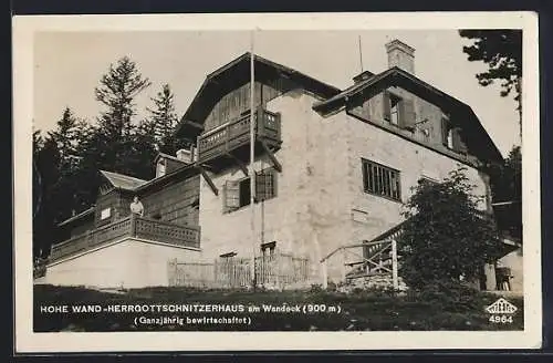 AK Herrgottschnitzerhaus /Hohe Wand, Berghütte am Wandeck