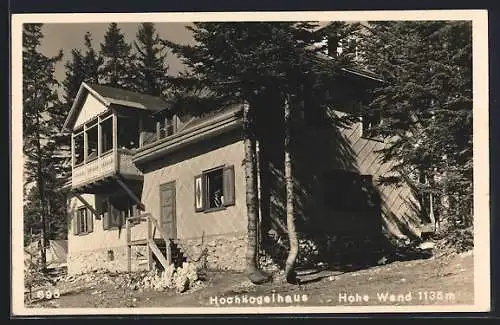 AK Hochkogelhaus /Hohe Wand, Berghütte im Sonnenschein