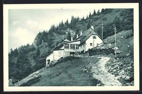 AK Baumgartnerhaus am Schneeberg, Berghütte mit Umgebung