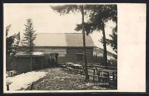 AK Waldeggerhütte, Berghütte, Gartenansicht im Winter