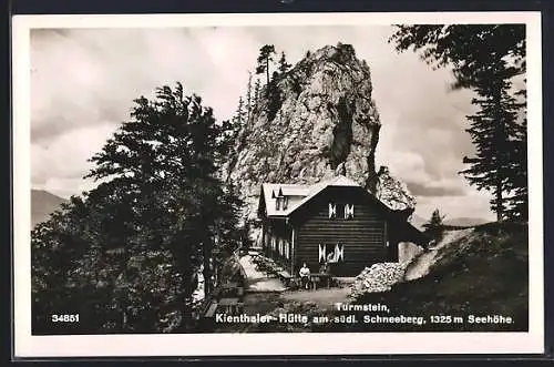 AK Kienthaler Hütte /Schneeberg, Berghütte mit Turmstein