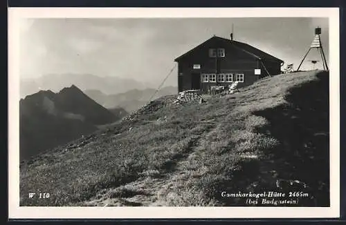 AK Gamskarkogel-Hütte bei Badgastein, Berghütte mit Umgebung