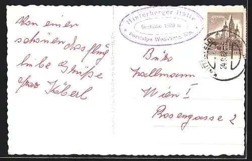 AK Hinterberger Hütte, Berghütte auf der Forstalpe Wolfsberg