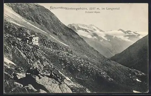 AK Nürnbergerhütte, Berghütte im Langental, Stubaier Alpen