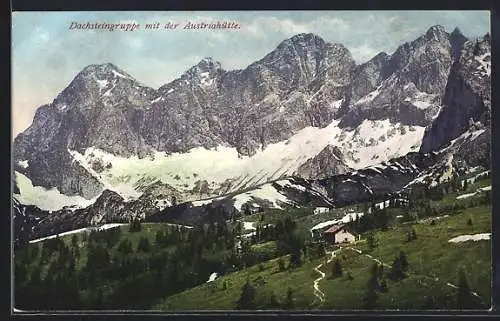 AK Austriahütte, Berghütte mit der Dachsteingruppe