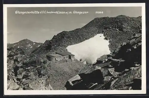 AK Glungezerhütte, Berghütte d. S. C. Innsbruck mit Glungezer