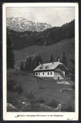 AK Kärntner Alpenjäger-Schutzhaus, Ansicht in der Koschutta