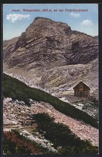 AK Welserhütte /Almtal, Ansicht an der Priel-Nordwand