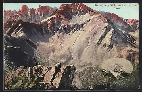 AK Kellerjochhütte /Tirol, Blick auf das Kellerjoch