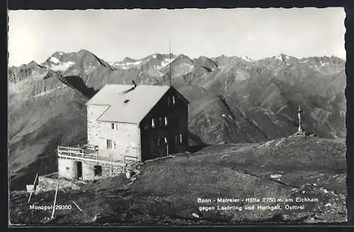 AK Bonn-Matreier-Hütte am Eichham, Ansicht gegen Lasörling und Hochgall