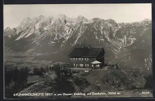 AK Krummholzhütte, Ansicht vom Hauser Kaibling mit dem Dachstein