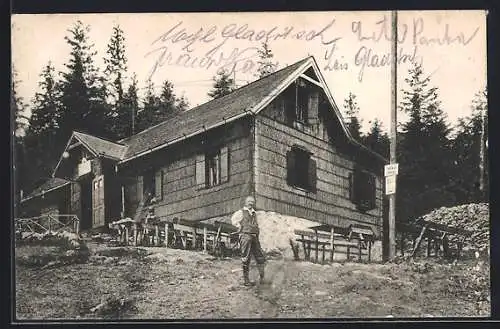 AK Herrgottschnitzerhütte am Wandeck, Berghütte bewirtschaftet von Anna Czerny