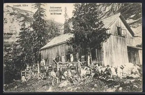 AK Loserhütte, Berghütte mit Losergipfel, Bergsteiger