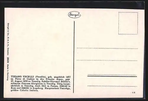 Künstler-AK Stengel & Co. Nr. 29806: Himmlische und irdische Liebe, Allegorie