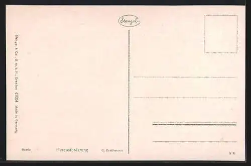 Künstler-AK Herausforderung, Röhrender Hirsch