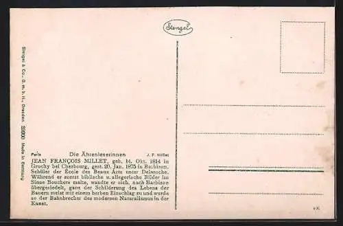 Künstler-AK Stengel & Co. Nr.29900: Die Ährenleserinnen von J.F. Millet