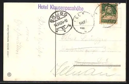 AK Klausen-Passhöhe, Hotel Klausen-Passhöhe mit Scheerhorn