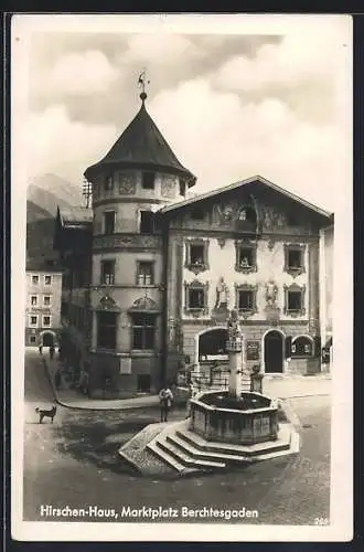 AK Berchtesgaden, Marktplatz mit Hirschen-Haus